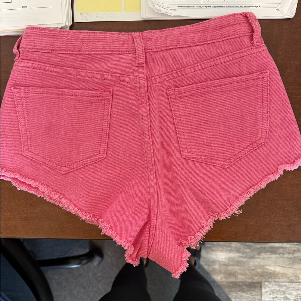 superdown Pink Frayed Jean Shorts